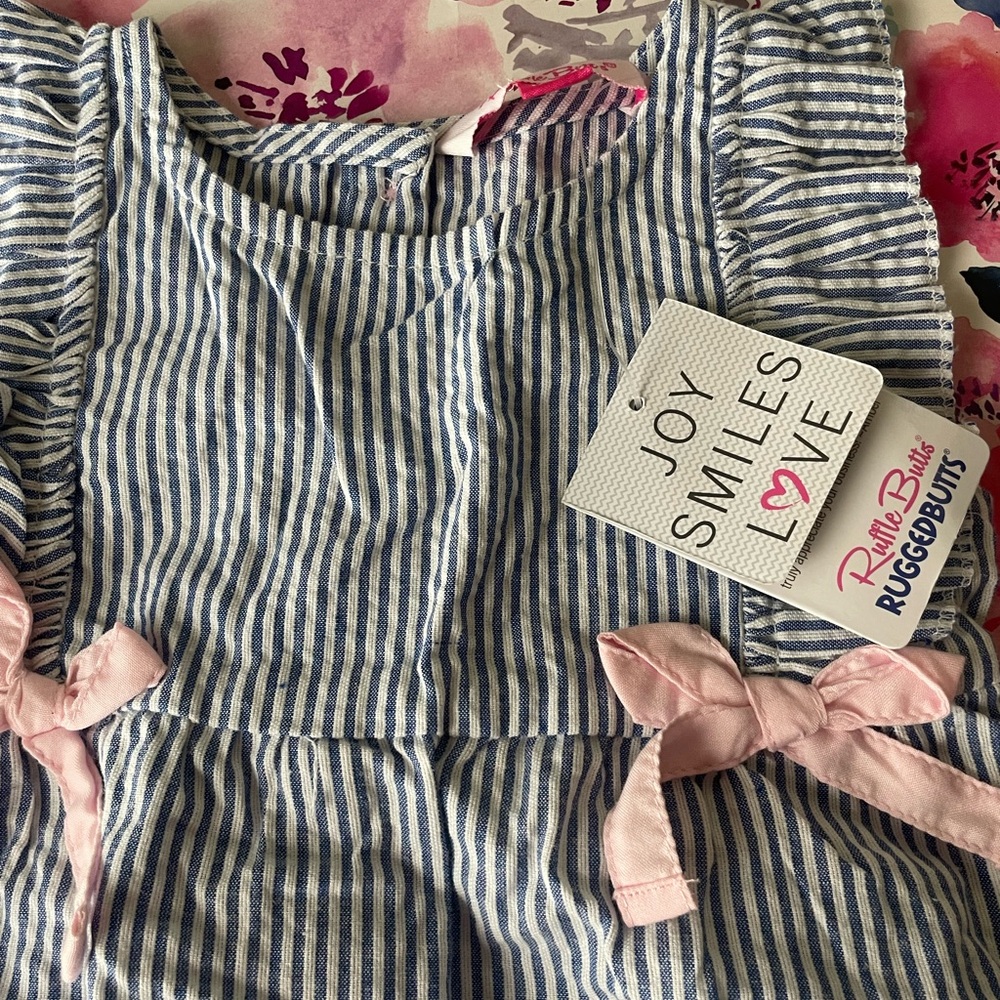 Ruffle butts seersucker striped ruffle romper - Picture 3 of 7